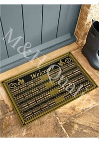 Resim Welcome Yazlı Kapı Önü Paspası Altın Rengi Altın 