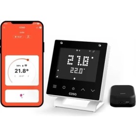 Resim TeknoKapsül Akıllı Oda Termostatı V5, Wi-Fi Kablosuz Kombi Klima Kontrolü, Beyaz 