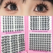 Resim 32 sıra kirpik kitabı karışık 4'ü 1 arada, büyük kapasiteli iki plaka toplamda 296 kümelenme, C kıvrım derecesi, köpek sıradan büyük kıvırcık küçük vahşi tavşan yeni Çin Tilki köpeği, 0.07 kalınlık, rol yapma için uygun, yeniden kullanılabilir 