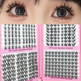 Resim 32 sıra kirpik kitabı karışık 4'ü 1 arada, büyük kapasiteli iki plaka toplamda 296 kümelenme, C kıvrım derecesi, köpek sıradan büyük kıvırcık küçük vahşi tavşan yeni Çin Tilki köpeği, 0.07 kalınlık, rol yapma için uygun, yeniden kullanılabilir 