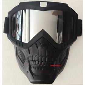 Resim MYG Jet Maske Kask Maskesi Kuru Kafa Yüz Maske Aynalı 
