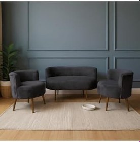 Resim Sydney Modern Koltuk Takımı | Modern İskandinav Tarzı | Welsoft Yumuşak Kumaş | ANTRASİT 