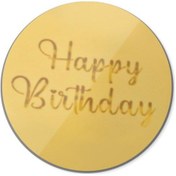 Resim 10 Adet Rose Gold Doğum Günü Partisi Pasta Süsleme Akrilik Yuvarlak Pasta Süsleri Mutlu Yıllar Hediye Dekor Cupcake Tatlı Aksesuarları Diğer 