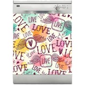 Resim Jasmin2020 Sticker Art Bulaşık Makinesi Sticker Kaplama Beyaz Eşya Kaplama Love Aşk 