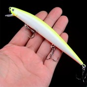 Resim 1 adet 12.5cm/4.92in Minnow Balıkçılık Yemi - Bass Pike için Swimbait Crankabit Wobbler Takımı - Yapay Sert Yem Pesca - 12g Ağırlık - Gerçekçi Hareket için Canlı Tasarım 