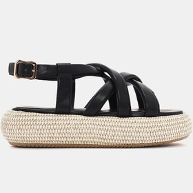 Resim Ipa Kadın Siyah Kordon Sandalet Siyah 