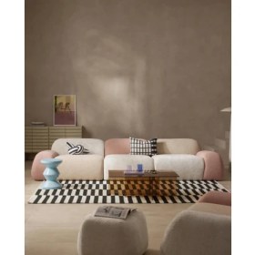 Resim Mobilya Depom Mode Pier Üçlü Kanepe Koltuk 3 Modül Renkli Bukle Kumaş Işbir Sünger (Dai̇reni̇ze Tesli̇m) 