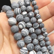 Resim 36-91 adet Doğal Taş Mat Siyah & Beyaz Malakit Yuvarlak Boncuklar, Takı Yapımı DIY Charm Bileklik Kolye Erkek Hediyesi için Uygun 
