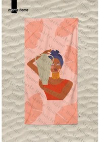 Resim Marte Home African Women M - Baskılı Plaj Havlusu Pembe 