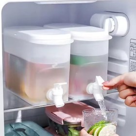 Resim Geniş 3,5L Kapasiteli Buzdolabı Su Sebili | Tasarruflu, Elektriksiz, Sızdırmaz, Kare Şekilli Soğuk ve Ferahlatıcı İçecekler için Musluklu Su Kabı 