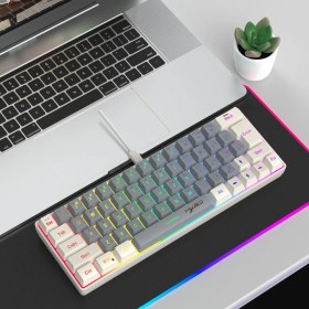 Resim Sones Hxsj V400 Kablolu Renk Eşleştirmeli Rgb Arkadan Aydınlatmalı Membran Klavye 63 Tuş Başlığı, Kablo Uzunluğu: 1,7 M 