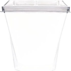 Resim Hepta Collection Beysüs Kübik Prizma Kase Mika Plastik Şeffaf Kapaklı Sunum Kabı 24 Lü 120 cc 