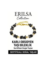 Resim Sertifikalı İnci Ve Karlı Obsidyen Taşı Bileklik Denge Ve Canlı Çok Renkli 