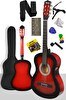 Resim Midex CG-270RD Kırmızı Renk Klasik Gitar 4/4 Yetişkin Boy Sap Ayarlı Full Set 