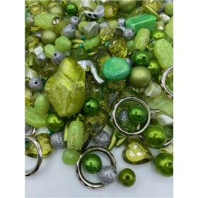 Resim Hedef Bijuteri Bileklik,kolye,anahtarlık,takı Yapımı Için Yeşil Renk Karışık Plastik Boncuk (250 Gram) 