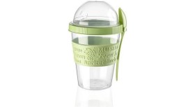 Resim Taken Go Kapaklı Kaşıklı Pratik Taşınabilir Meyveli Yoğurt Kabı 