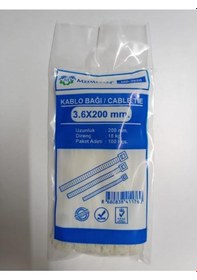 Resim Medalyan Şeffaf Kablo Bağı Kelepçesi Klipsi - 3.6 X 200 Mm - 100 Adetlik Paket 
