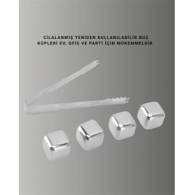 Resim Hızlı Soğutma Özellikli Paslanmaz Metal Buz Küpü Takımı 