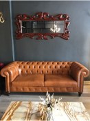 Resim 3A Mobilya Hakiki Deri Maya Taba Chesterfield 