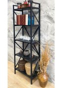 Resim Demo Tanraf Arya Lüx Black 5 Raflı Kitaplık 180X60 Cm. Ebat 