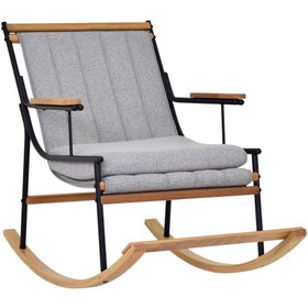 Resim VİLİNZE Bal Ahşap-Metal Teddy Sallanan Koltuk Tv Sandalyesi 