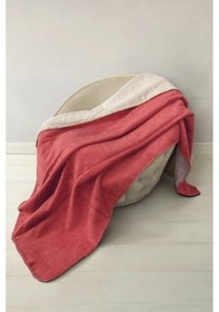 Resim Yeşilhome Çift Kişilik Pamuk Battaniye, Çift Taraflı Battaniye Pembe-krem Pembe 