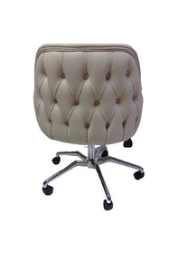 Resim Çalışma Sandalyesi Kapitone Desenli Örümcek Yıldız Ayaklı Krem Re 