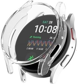 Resim Microcase Samsung Watch 7 40mm Önü Kapalı Silikon Kılıf - AL3173 (Siyah) 