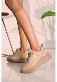 Resim Siyah - Dolgu Topuk Sneaker Bej 