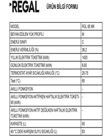 Resim Regal RGL 65 MK Mekanik Termosifon 