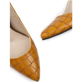 Resim Deery Sarı Kroko Stiletto Kadın Topuklu Ayakkabı - 02029zsrım05 Sarı 
