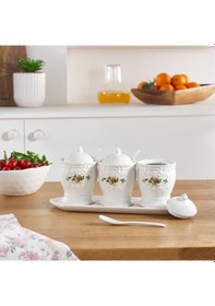 Resim Karaca Antik 3'lü Kaşıklı Ve Tepsili Baharat Takımı 200 Ml Beyaz 