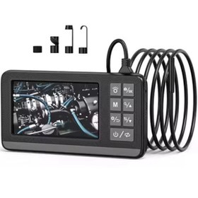 Resim toganshop Ekranlı Çift Kameralı 5 Mt Sert Kablo Endoskop Kamera 8 Mm 4.3 Inc Hafıza Kart Destekli 