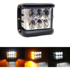 Resim Oto Aksesuarcım Off Road LED Projektör Çalışma Sis Lambası Beyaz 3 Modlu Turuncu Flashlı 12 Ledli ONP0525 