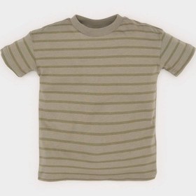 Resim DeFacto Erkek Bebek Bisiklet Yaka Çizgili Kısa Kollu Tişört E5315A525SMKH465 Haki 