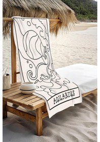 Resim Dijital Baskı Plaj Deniz Havlusu Kova Burcu Desenli Peştamal Hvl0051 Renkli 