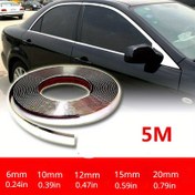 Resim Fit Krom Araba Dekorasyon Şeridi - Çizilmez ve Darbeye Karşı Koruyucu Tampon & Kapı Kenar Süsü, 6 Boyut (4.88 metre) - SUV, Sedan, Kamyonet Dış Koruma ve Stil için Dayanıklı PE Malzeme 