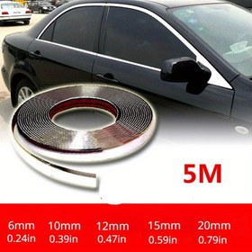Resim Fit Krom Araba Dekorasyon Şeridi - Çizilmez ve Darbeye Karşı Koruyucu Tampon & Kapı Kenar Süsü, 6 Boyut (4.88 metre) - SUV, Sedan, Kamyonet Dış Koruma ve Stil için Dayanıklı PE Malzeme 