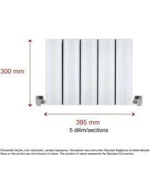 Resim 300X395MM Amber Yatay Beyaz Alüminyum Radyatör 