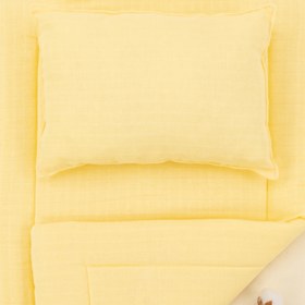 Resim Alt Açma Matı ve Yastık - Sarı Muslin 