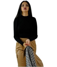 Resim SENTT YARIM BALIKÇI TRİKO CROP SİYAH Siyah 