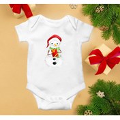 Resim irembaby Yeni Yıl Yılbaşı Koleksiyonu Unisex Bebek Baskılı %100 Pamuklu Çıtçıtlı Body Zıbın 