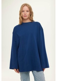 Resim Manuka Geniş Kol Oversıze Tshırt İndigo Indigo 