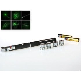 Resim Yeşil Lazer Pointer 100 Mw 15 Km Etkili 5 Başlıklı 
