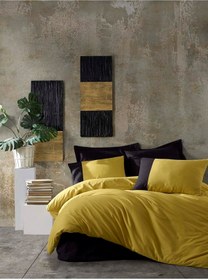 Resim Hardal Siyah Ranforce King Size Nevresim 