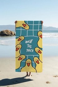 Resim Dijital Baskı Plaj Deniz Havlusu Ördek Desenli Peştamal HVL0022 