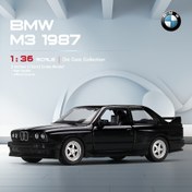 Resim BMW M3 1987 Döküm Modeli için - Gençler için 1:36 Ölçekli Alaşımlı Oyuncak Araba, Geri Çekme Eylemi, Beyaz/Siyah, Kış için Mükemmel Doğum Günü Hediyesi 