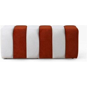 Resim Premium Büyük Yarmalı Yatak Ucu Bench & Makyaj Masası Pufu Modern, Şık & Dekoratif Turuncu Turuncu 