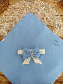 Resim Yeni Sezon Özel Tasarım Bebek Kundağı Unisex Bebek Dış Kundak Battaniyesi Dantelli Hastane Çıkışı Mavi 
