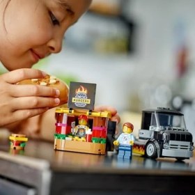 Resim City Hamburger Kamyonu 60404-5 Yaş ve Üstü Kız ve Erkek Çocuklar Için Satıcı Mini Figürü ve Aksesuarlar Içeren Araç Yapım ve Mutfak Oyun Seti, Çocuklar Için Yaratıcı Hediye Fikri (194 Parça) 
